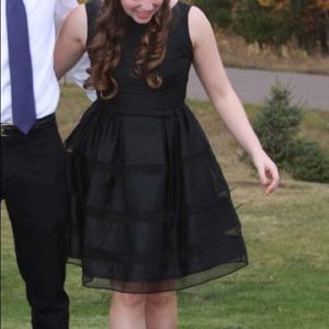 Black formal dress, fit flare